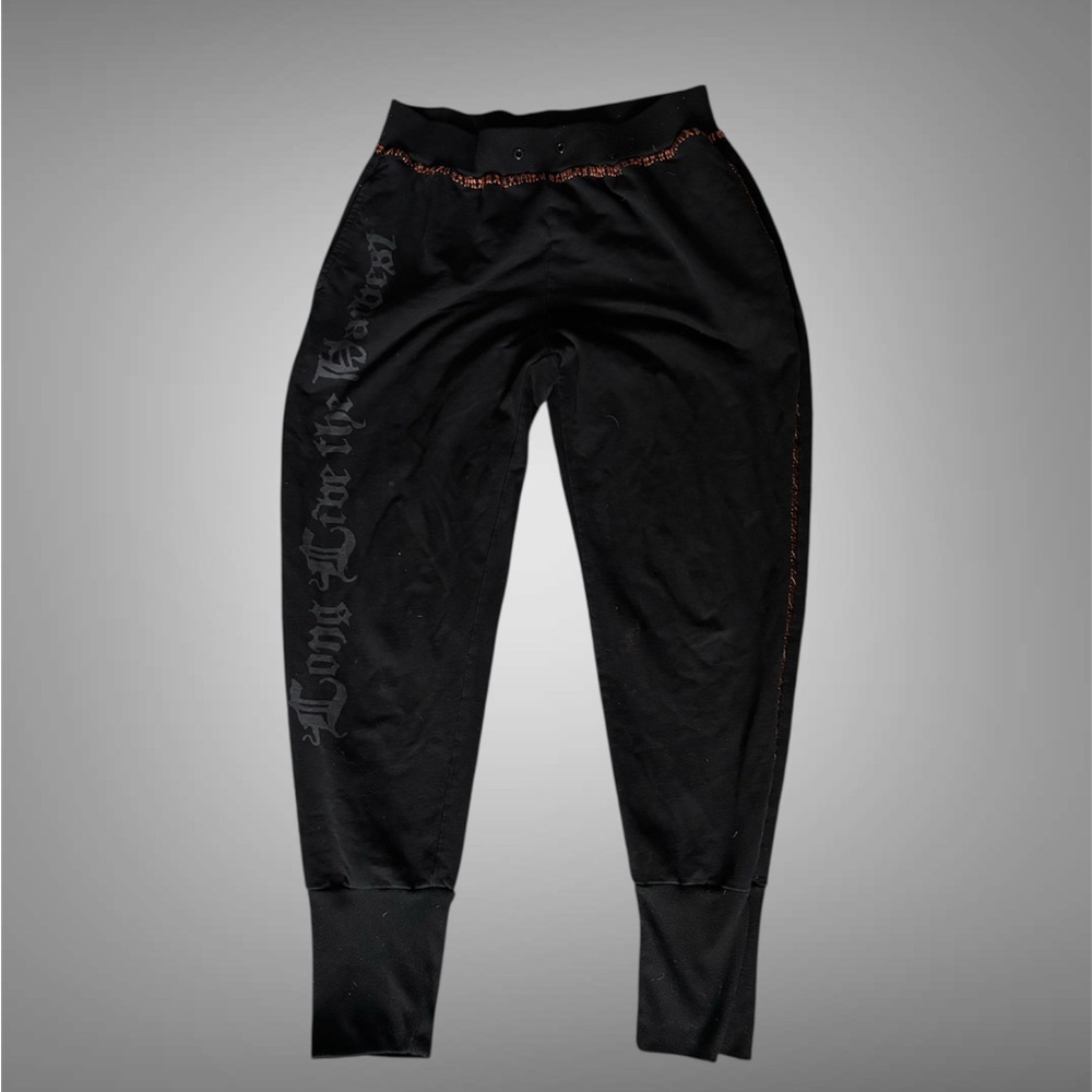 Orange & Black Joggers with Graphic Text